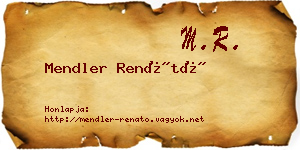 Mendler Renátó névjegykártya